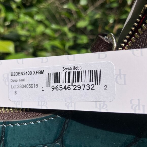 Dooney & Bourke Bryce Hobo Green Croc - New with tags! - Picture 3 of 6